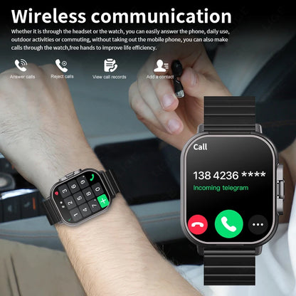 TWS 2 in 1 Smartwatch Earphones Sports Smart Watch Wireless Bluetooth Calling Health Monitor Fitness Record Watches with Headset