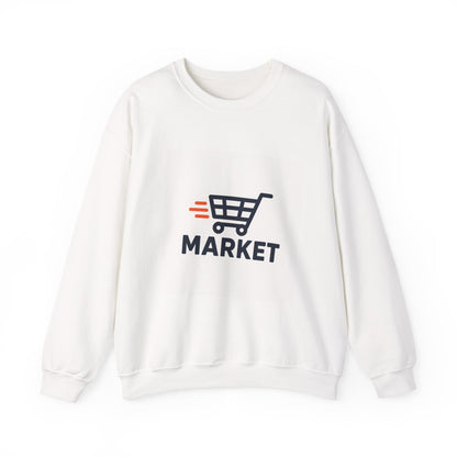 Crewneck Sweatshirt — Market Logo Front & 'Cedar Bird' Broken Heart Back