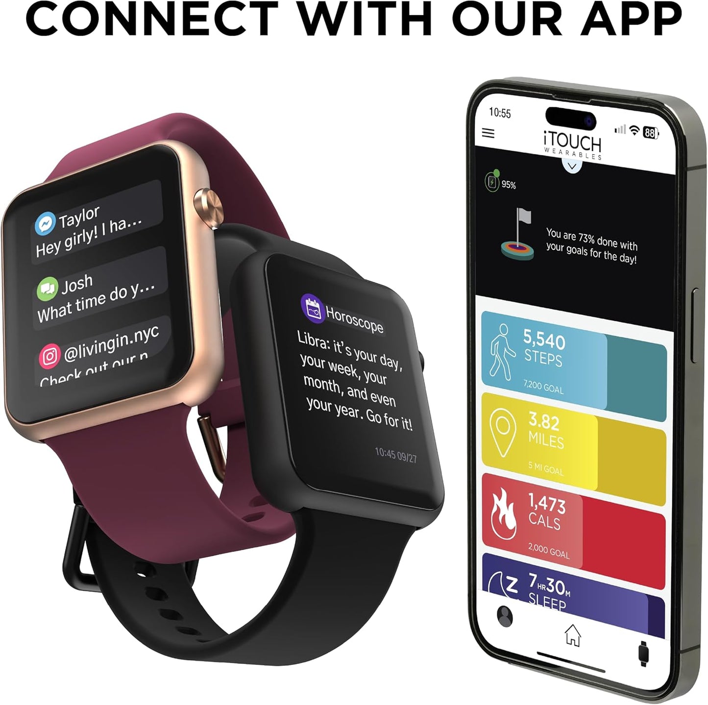 Air 4 Smartwatch - Fitness Tracker, Heart Rate Monitor, Customizable Watch Face - Activity and Calorie Tracker - 100+ Sports Modes - Bluetooth Connectivity