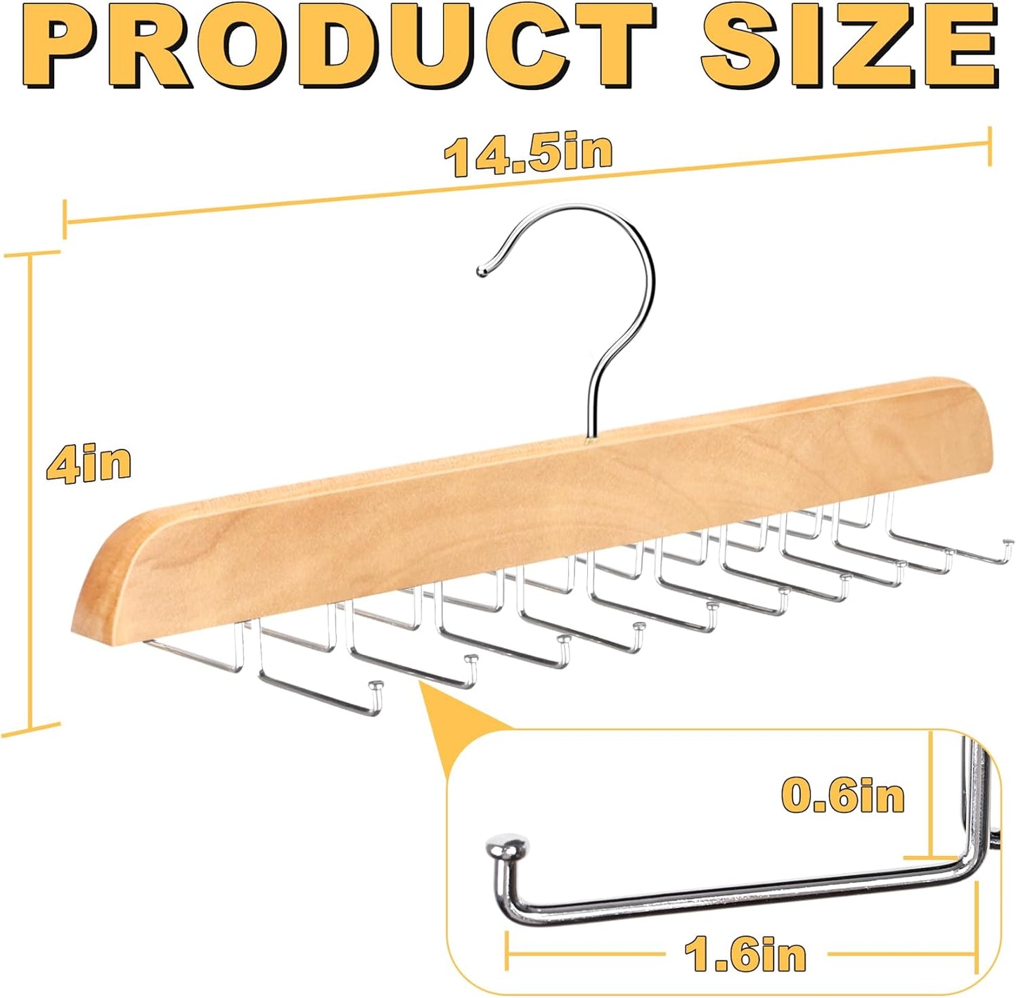 Tank Top Hanger with Premium Wood, 20 Large Capacity, Space Saving,360 Degree Rotating, Foldable Metal Hooks, Tank Tops