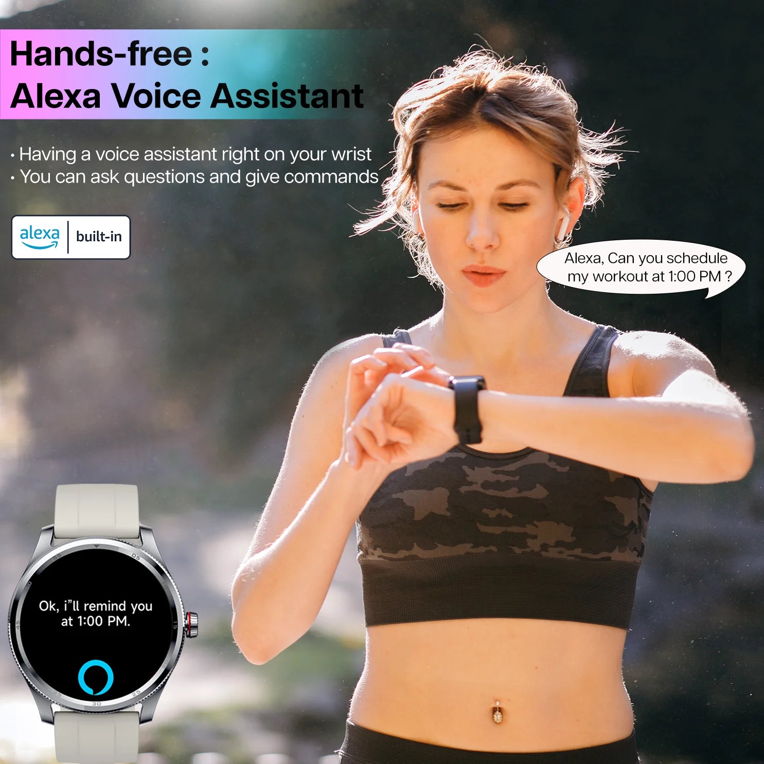 Smart Watch for Iphone & Android, 1.39" round Touchscreen, Bluetooth Calling and Texts Notification, Fitness Tracker with over 100 Sport Modes, IP68 Waterproof - Cream