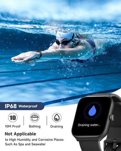 2025 Smart Watch for Men/Women, Waterproof Smartwatch Bluetooth Iphone Android