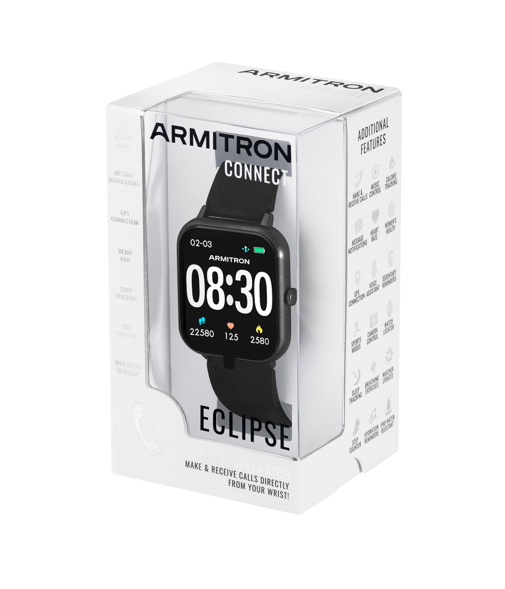 Eclipse Adult 45Mm W/Voice Assistant & Backlight Smart Watch W/Charging Cable & Watch Band, Black