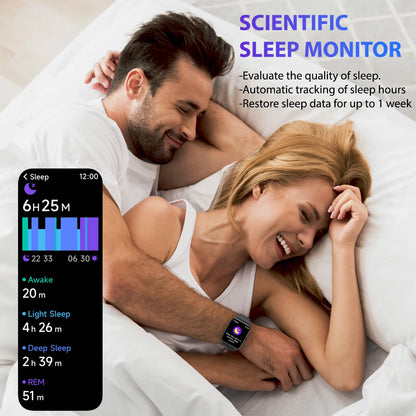 Smart Watch, Bluetooth Text Call, 1.8"" Display, 14 Days Battery, Health Fitness, Iphone & Android