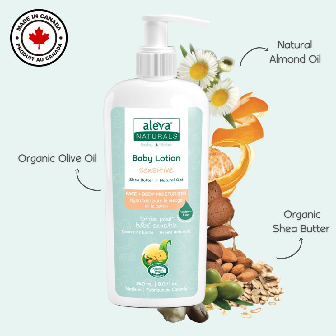 Sensitive Skin Baby Care Set for Babies with Dry Skin, 2 in 1 Hair & Body Wash, 200Ml & Daily Soothing Moisturizer, 240Ml, Clear