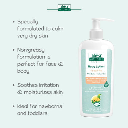 Sensitive Skin Baby Care Set for Babies with Dry Skin, 2 in 1 Hair & Body Wash, 200Ml & Daily Soothing Moisturizer, 240Ml, Clear