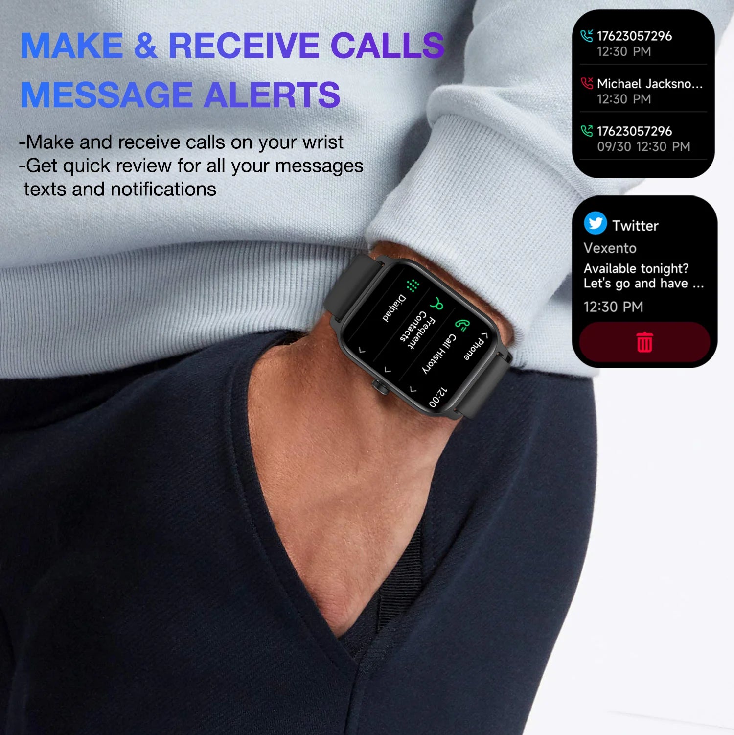 Smart Watch, Bluetooth Text Call, 1.8"" Display, 14 Days Battery, Health Fitness, Iphone & Android