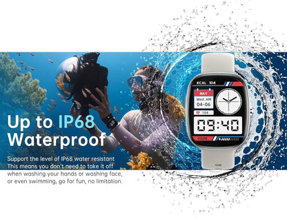 Smart Watch for Men, Women Fitness Tracker Answer/Make Calls, 1.83’ IP68 Waterproof/Heart Rate Sleep Monitor/Blood Oxygen Measurement/100+ Sports Modes Compatible with Android Ios 3 Straps(Black）