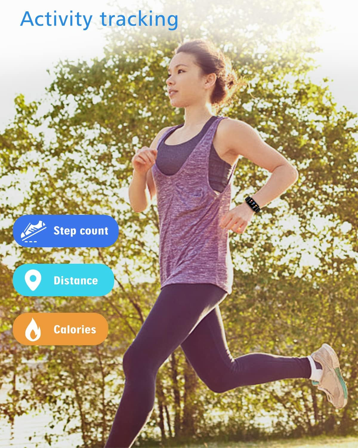 Fitness Tracker No Bluetooth No App/Phone Required, Fitness Watch for Men Women Parents Pedometer Watch with Sleep Tracker Steps Counter Alarm Clocks IP68 Waterproof (Black)