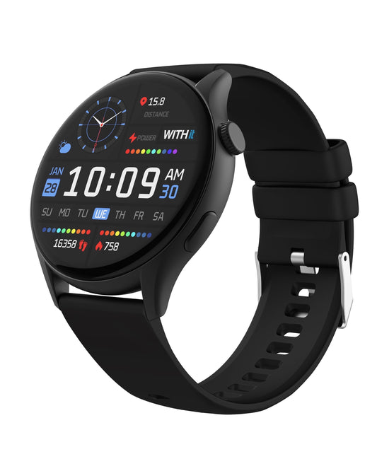 Deca Smartwatch with AMOLED 1.43" High-Definition Touchscreen Display, Black