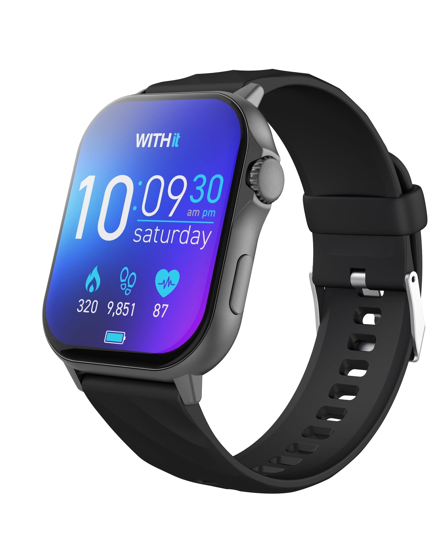 Giga Smartwatch with AMOLED 2.04" High-Definition Touchscreen Display, Black