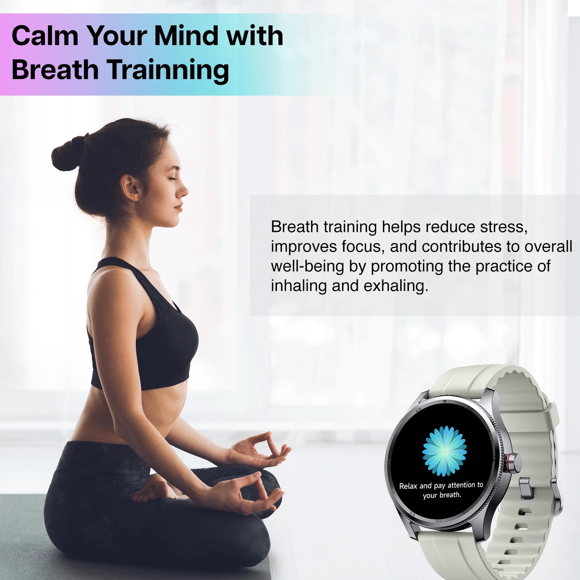 Smart Watch for Iphone & Android, 1.39" round Touchscreen, Bluetooth Calling and Texts Notification, Fitness Tracker with over 100 Sport Modes, IP68 Waterproof - Cream