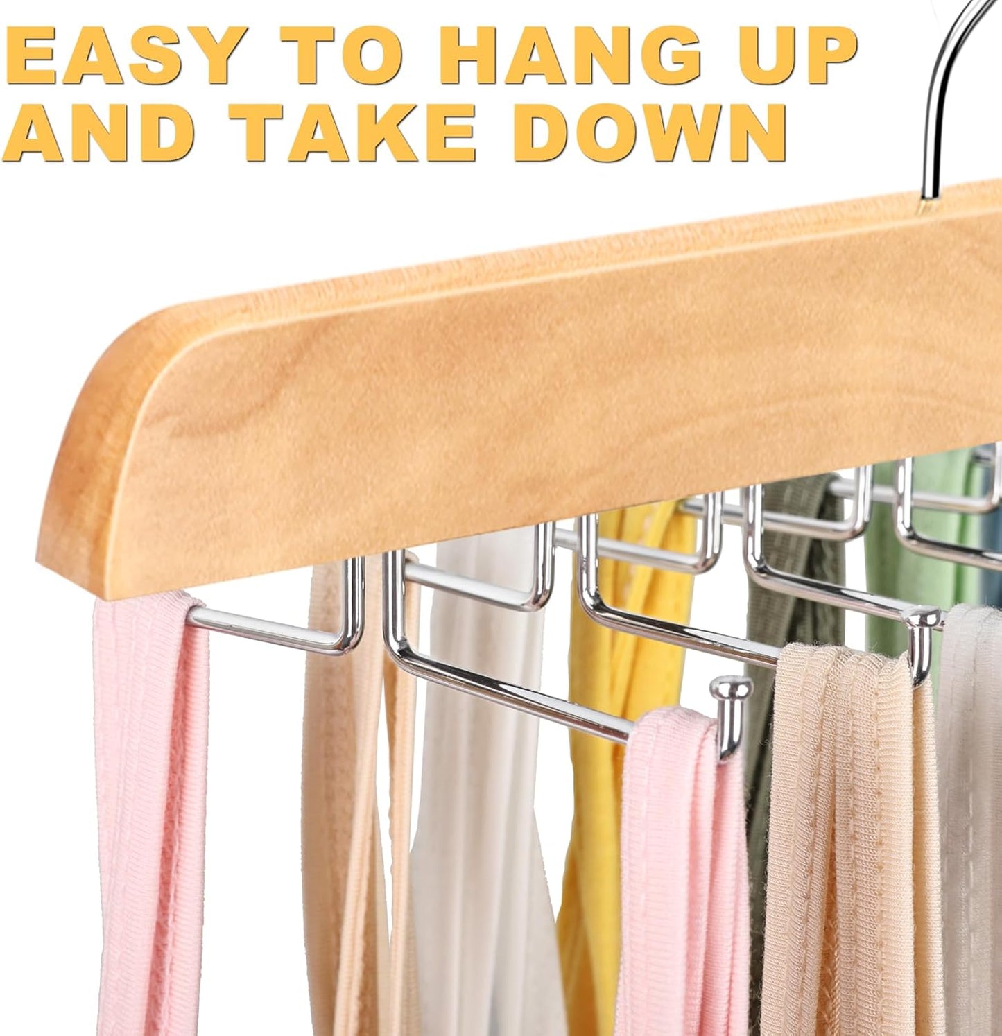 Tank Top Hanger with Premium Wood, 20 Large Capacity, Space Saving,360 Degree Rotating, Foldable Metal Hooks, Tank Tops