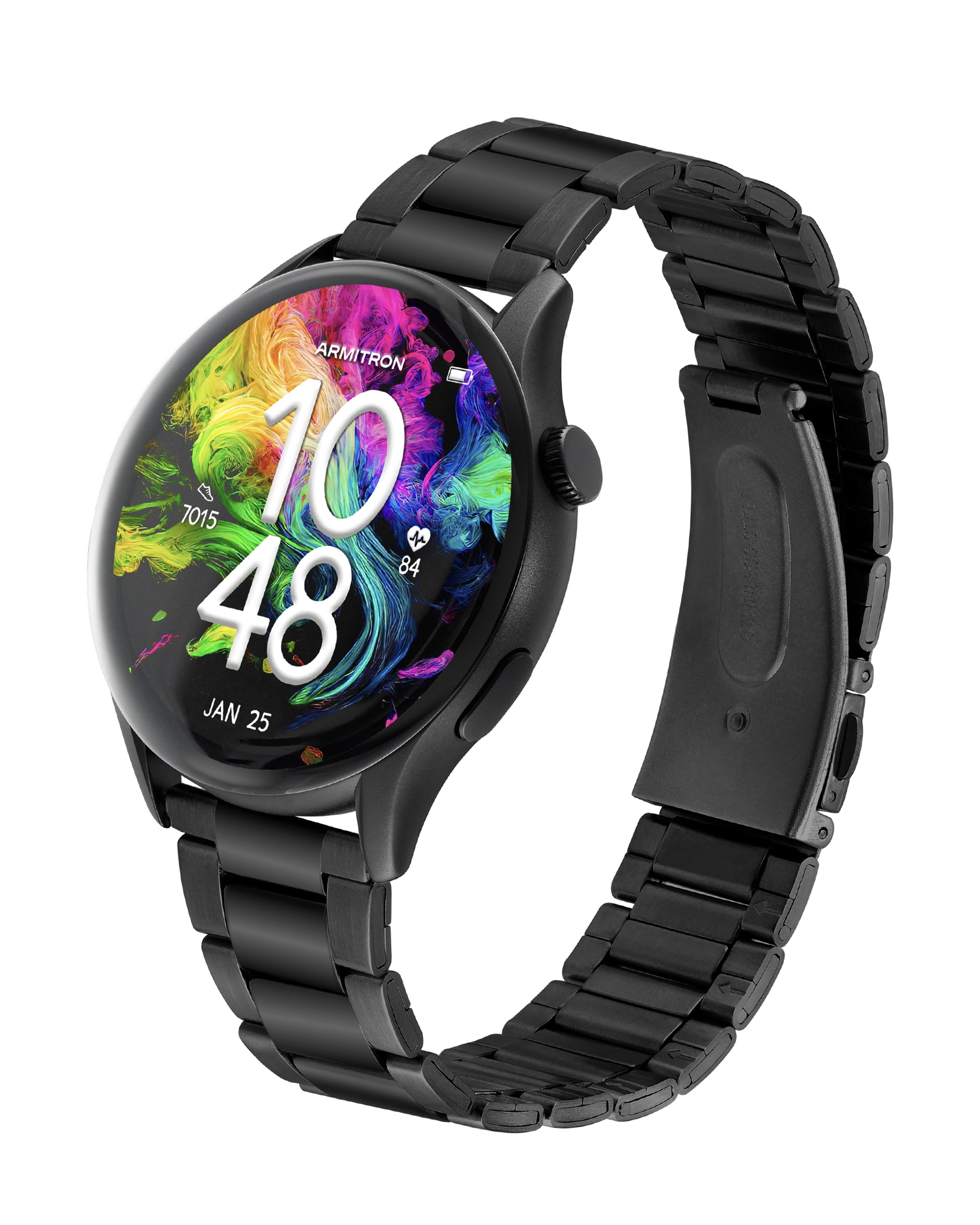 Quantum Adult 45Mm W/Voice Assistant & Backlight Smart Watch W/Quick Release Band & Charging Cable, Black