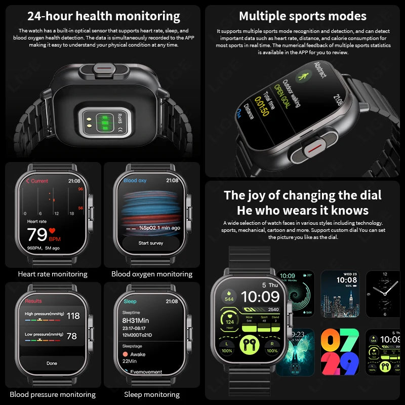 TWS 2 in 1 Smartwatch Earphones Sports Smart Watch Wireless Bluetooth Calling Health Monitor Fitness Record Watches with Headset